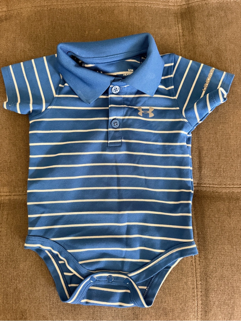 Under Armour Blue and White Striped Polo Onesie for Kids